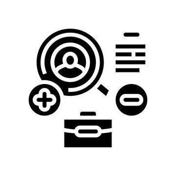 Competitive analysis technical sales engineer glyph icon vector illustration Stock Illustration