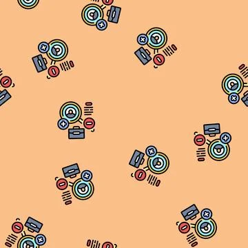 Competitive analysis technical sales engineer vector seamless pattern Stockillustratie