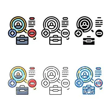 Competitive analysis technical sales engineer color icon concepts vector Stock Illustration