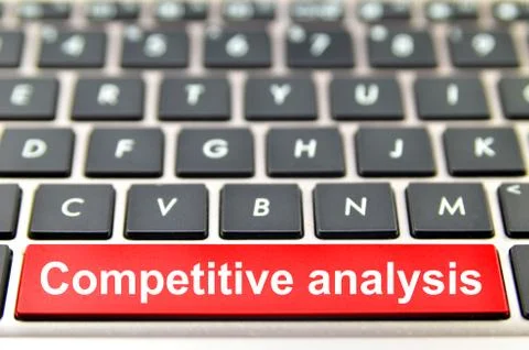Competitive analysis word on computer space bar Stock Illustration