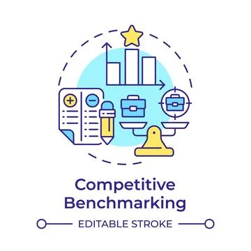 Competitive benchmarking multi color concept icon 스톡 일러스트