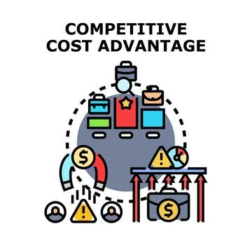 Competitive cost advantage business strategy concept vector Stock Illustration