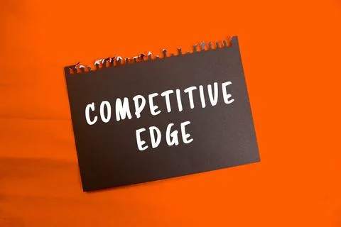 Competitive Edge message written on ripped torn paper background. Conceptua.. Stock Photos