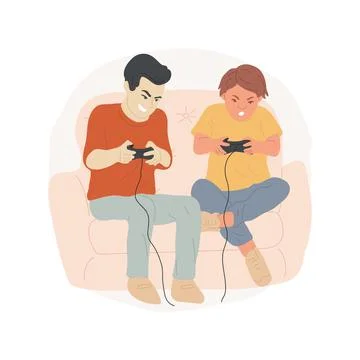 Competitive gamers isolated cartoon vector illustration. Ilustración de archivo