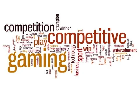 Competitive gaming word cloud Illustrazione stock