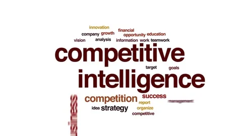 Competitive intelligence animated word cloud, text design animation. Stock Footage