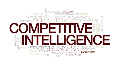 Competitive intelligence animated word cloud, text design animation. Kinetic Stock Footage 81145887