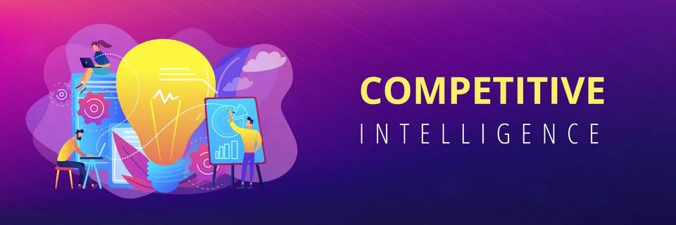 Competitive intelligence concept banner header. Stock Illustration