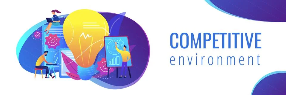 Competitive intelligence concept banner header. Stock Illustration