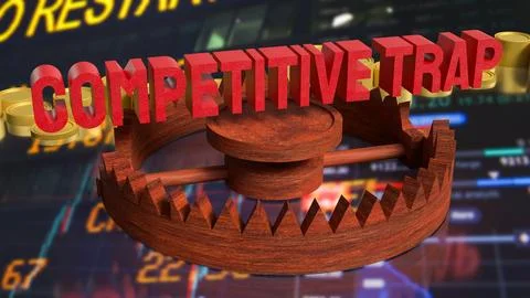 Competitive Market Trap Concept 3d render. Stock Illustration