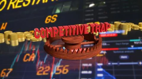 Competitive Market Trap Concept 3d render. Stock Illustration