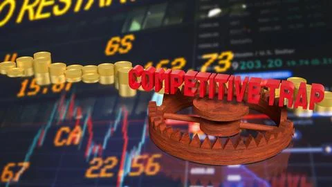 Competitive Market Trap Concept 3d render. Stock Illustration