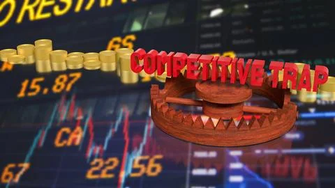 Competitive Market Trap Concept 3d render. Stock Illustration