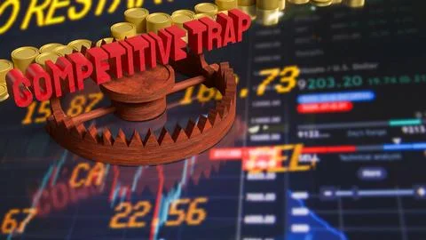 Competitive Market Trap Concept 3d render. Stock Illustration