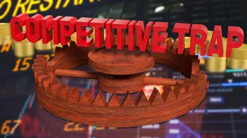 Competitive Market Trap Concept 3d render. Stock Illustration