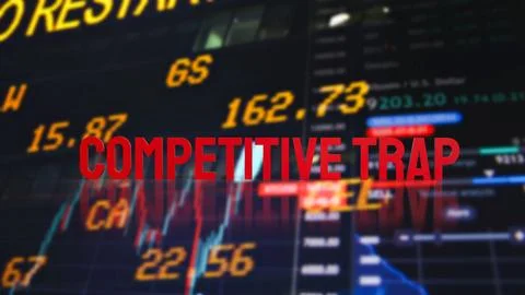Competitive Market Trap Warning 3d render. Stock Illustration