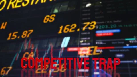 Competitive Market Trap Warning 3d render. Stock Illustration