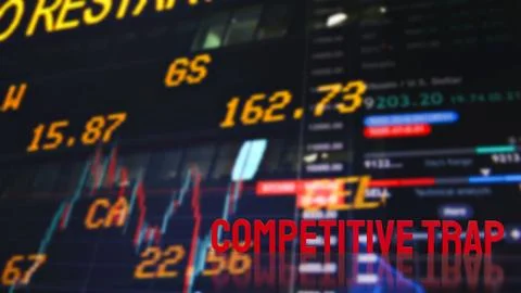 Competitive Market Trap Warning 3d render. Stock Illustration
