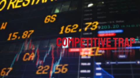 Competitive Market Trap Warning 3d render. Illustrazione stock