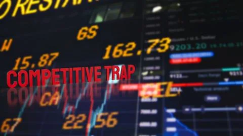 Competitive Market Trap Warning 3d render. Stock Illustration