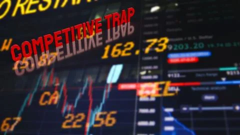 Competitive Market Trap Warning 3d render. Stock Illustration