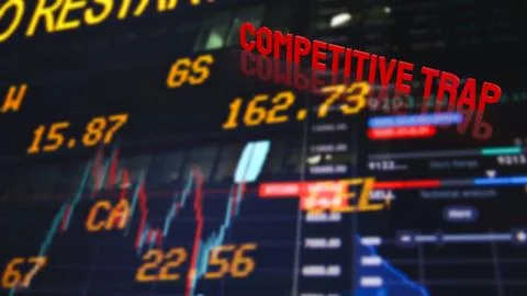 Competitive Market Trap Warning 3d render. Stock Illustration