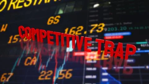 Competitive Market Trap Warning 3d render. Stock Illustration