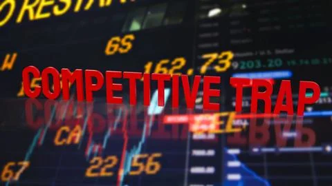 Competitive Market Trap Warning 3d render. Stock Illustration