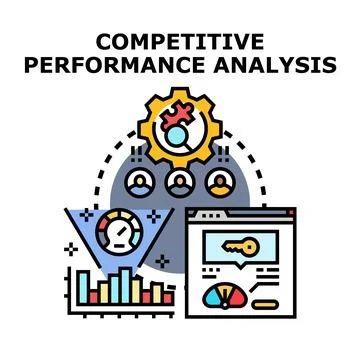 Competitive performance analysis for business growth strategy Stock Illustration