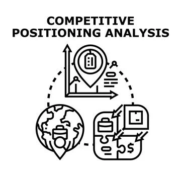 Competitive positioning analysis for business strategy success Stock Illustration