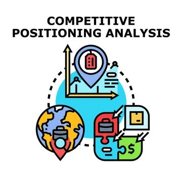 Competitive positioning analysis for business strategy success Stock Illustration