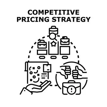 Competitive pricing strategy optimizing business value proposition Ilustración de archivo