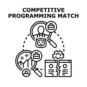 Competitive programming match finding best candidate concept Stock Illustration