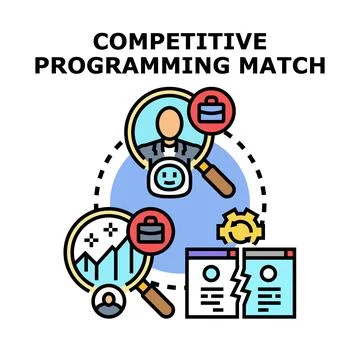 Competitive programming match finding best candidate concept Stock Illustration