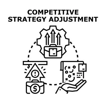 Competitive strategy adjustment process and business planning イラスト素材
