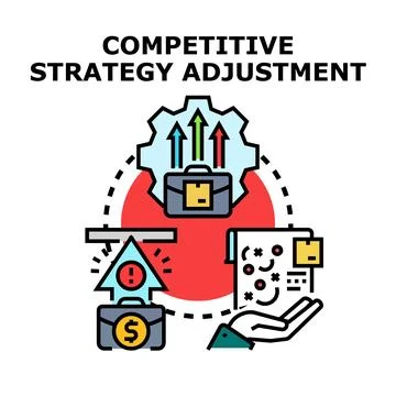 Competitive strategy adjustment process and business planning Stockillustratie
