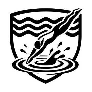 Competitive Swimmer Diving into Swimming Pool Vector Stock-Illustration