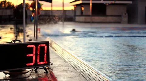 Competitive Swimming Pool Warm Ups Stock Footage 11297111