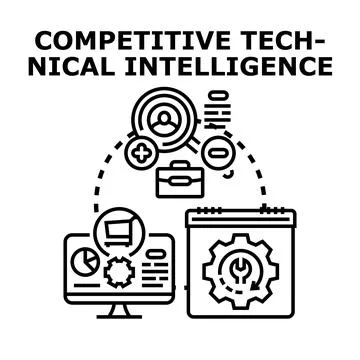 Competitive technical intelligence research and business analysis Stock Illustration