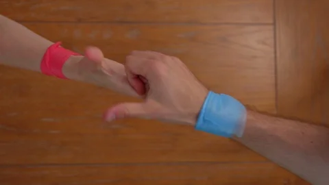 Competitive thumb war Stock Footage 93616060