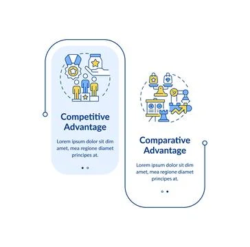 Competitive vs comparative advantage rectangle infographic vector Illustrazione stock