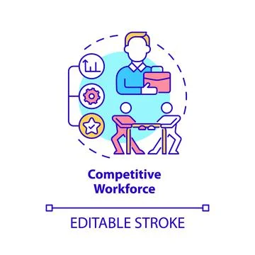 Competitive workforce concept icon Stock Illustration