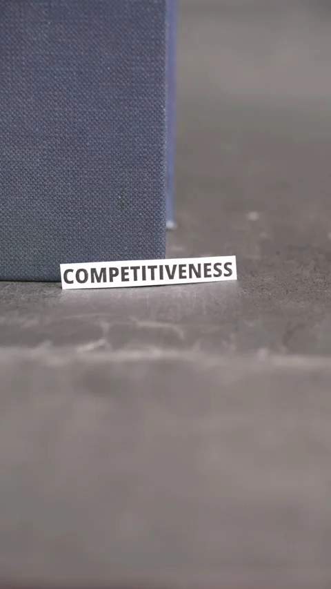 Competitiveness Concept on Paper Label Representing Ambition Video stock 338238137