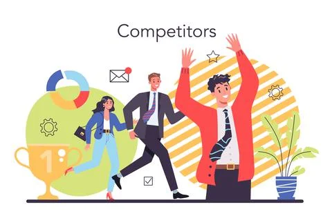 Competitor analysis concept. Business competition. Market research Stock Illustration