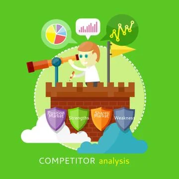 Competitor Analysis Concept Stock Illustration