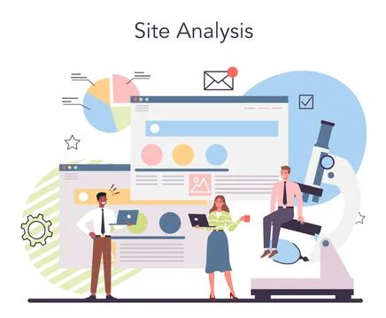 Competitor analysis concept. Market research and business Stock Illustration