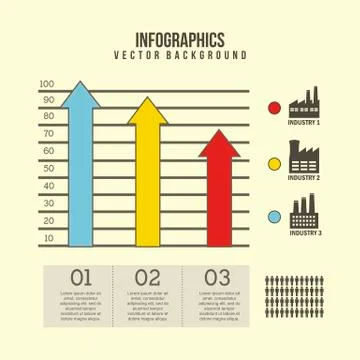 Competitor analysis illustration with arrows. vector background Stock Illustration
