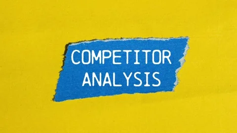 Competitor analysis message writing on ripped torn blue paper piece Stock Footage 287021279