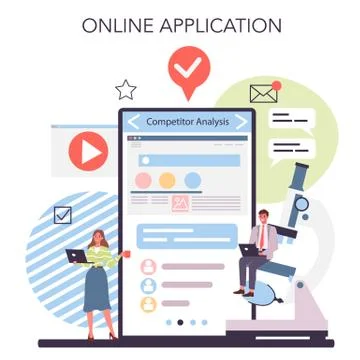Competitor analysis online service or platform. Market research Stock Illustration