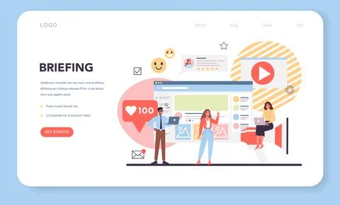 Competitor analysis web banner or landing page. Market research and business Stock Illustration